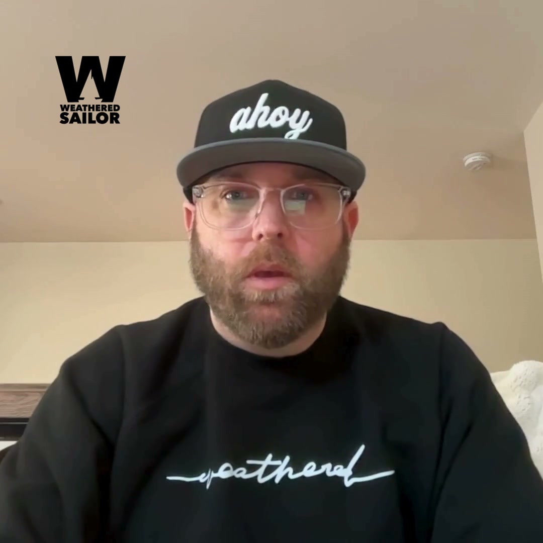 Aaron Fulmer, Weathered Sailor founder, on camera talking about connecting his business systems