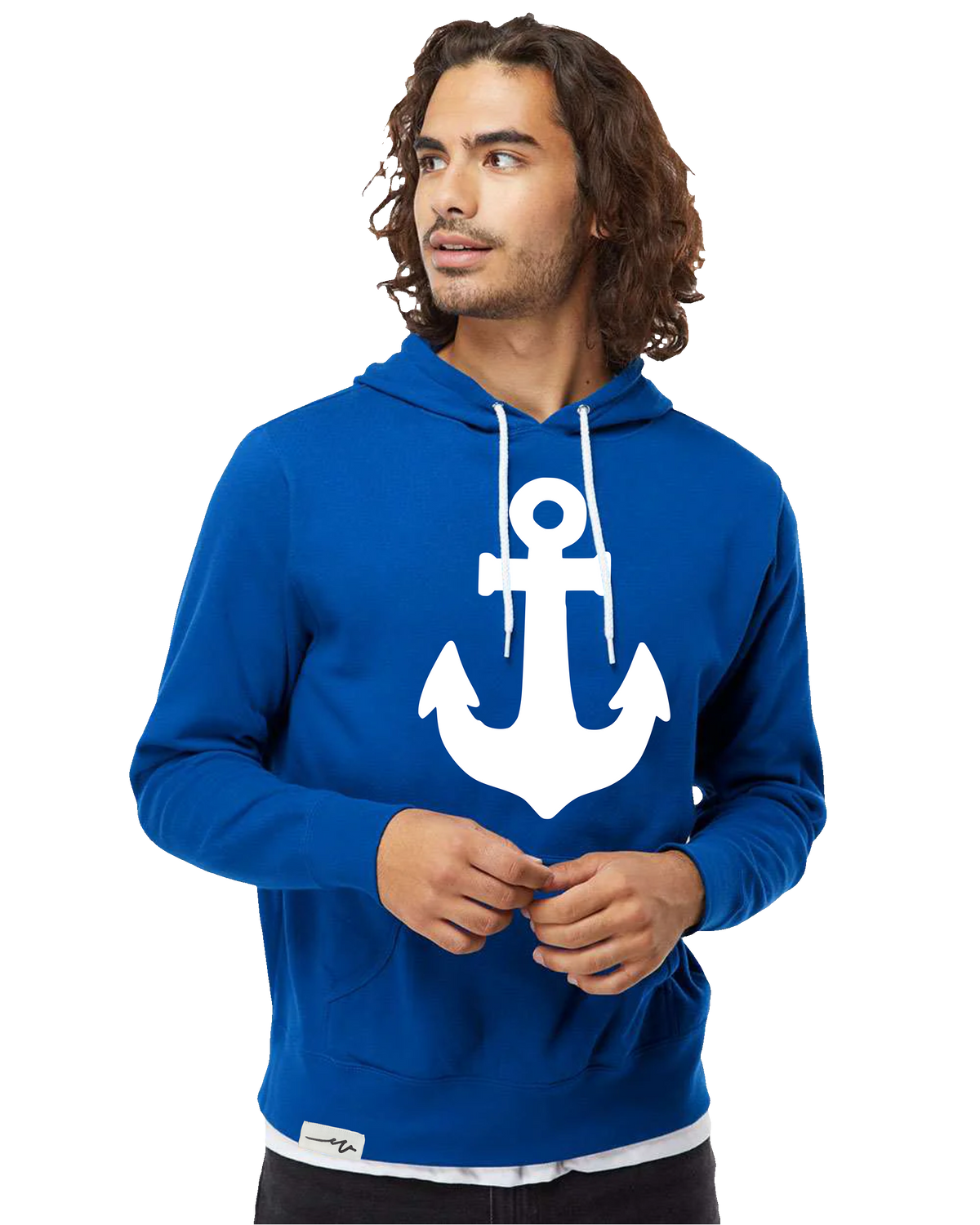 Anchored White Tie Lightweight Hoodie (transparent)
