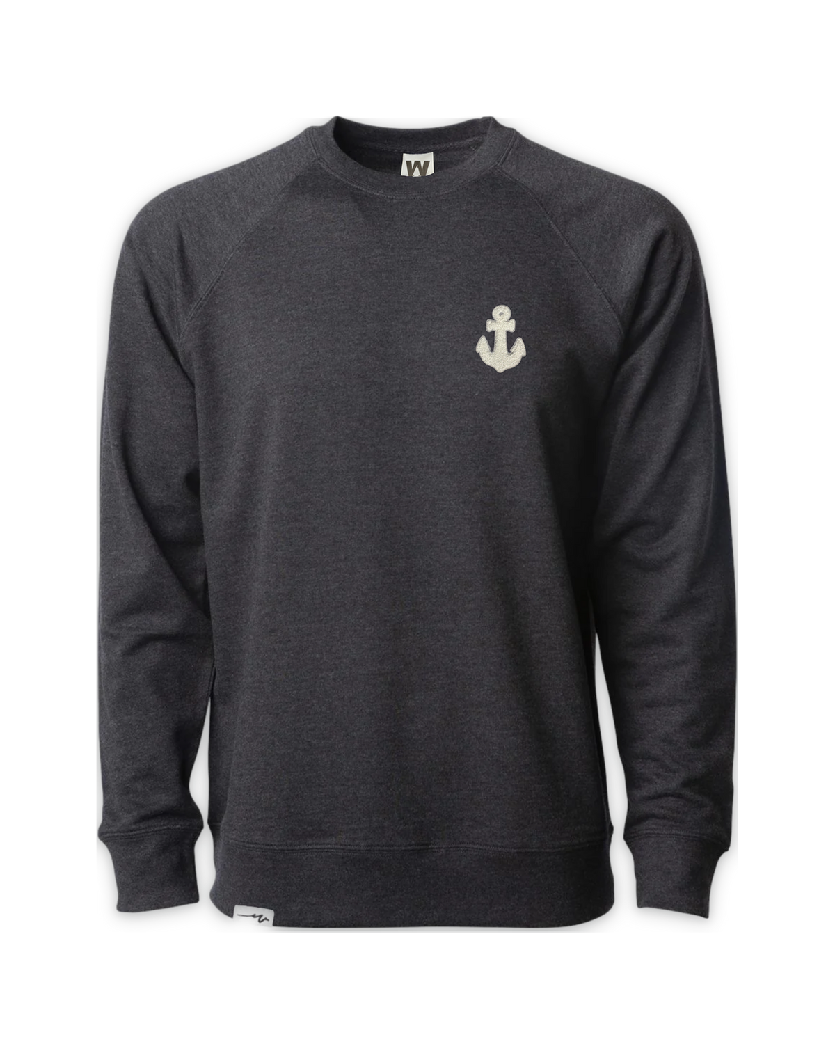 Chenille Light Anchor Crew — Charcoal Heather