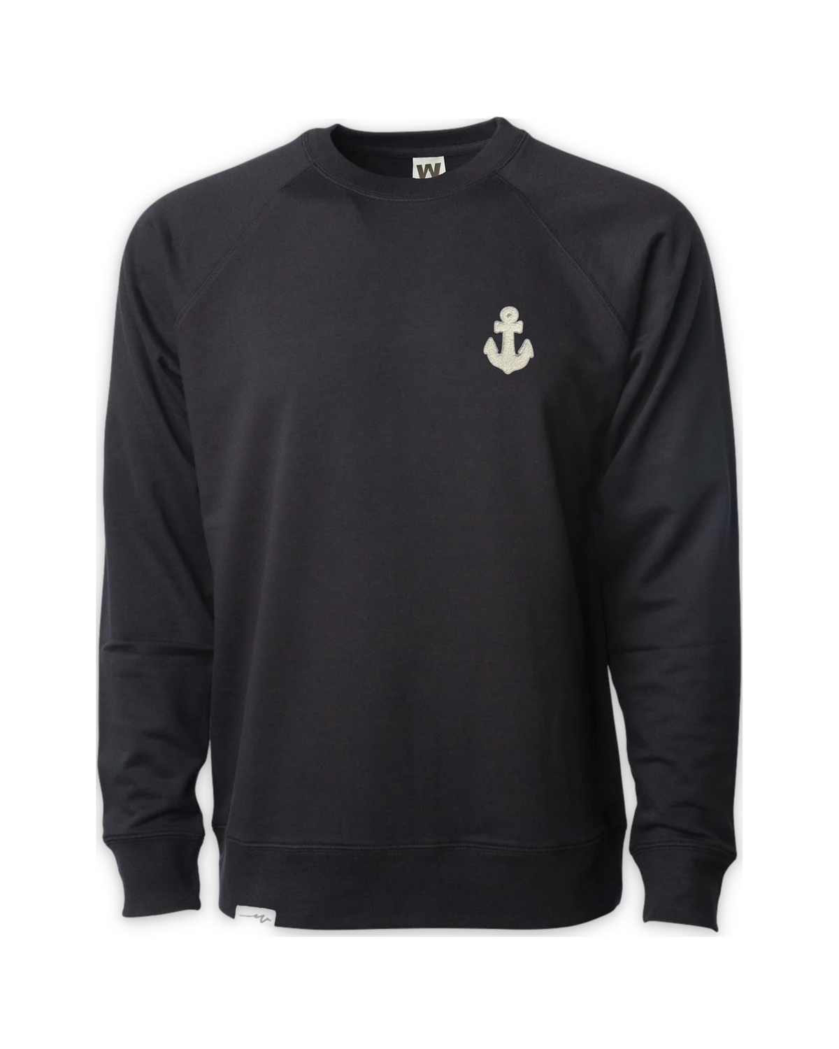 Chenille Light Anchor Crew — Black