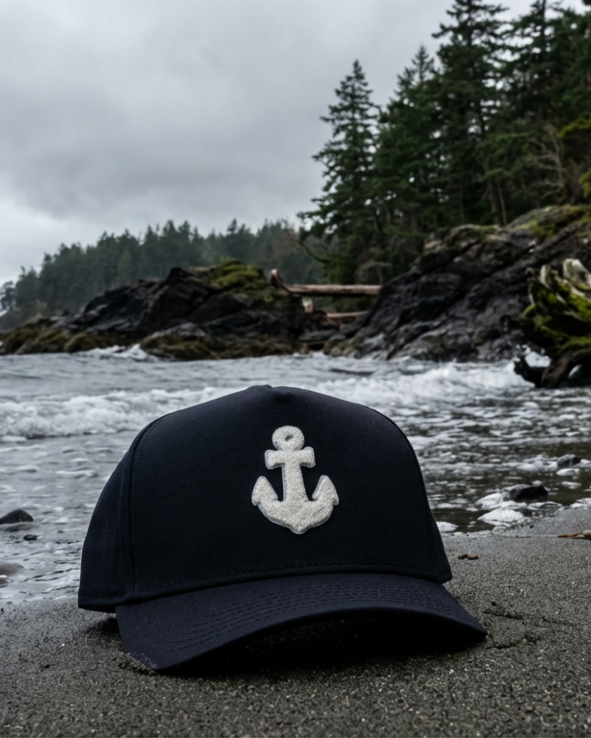 Anchor Nylon Curved Bill Cap — Weathered Sailor