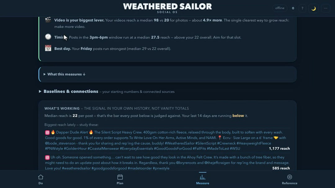 Building the Social OS — Learn (where the numbers become one decision)