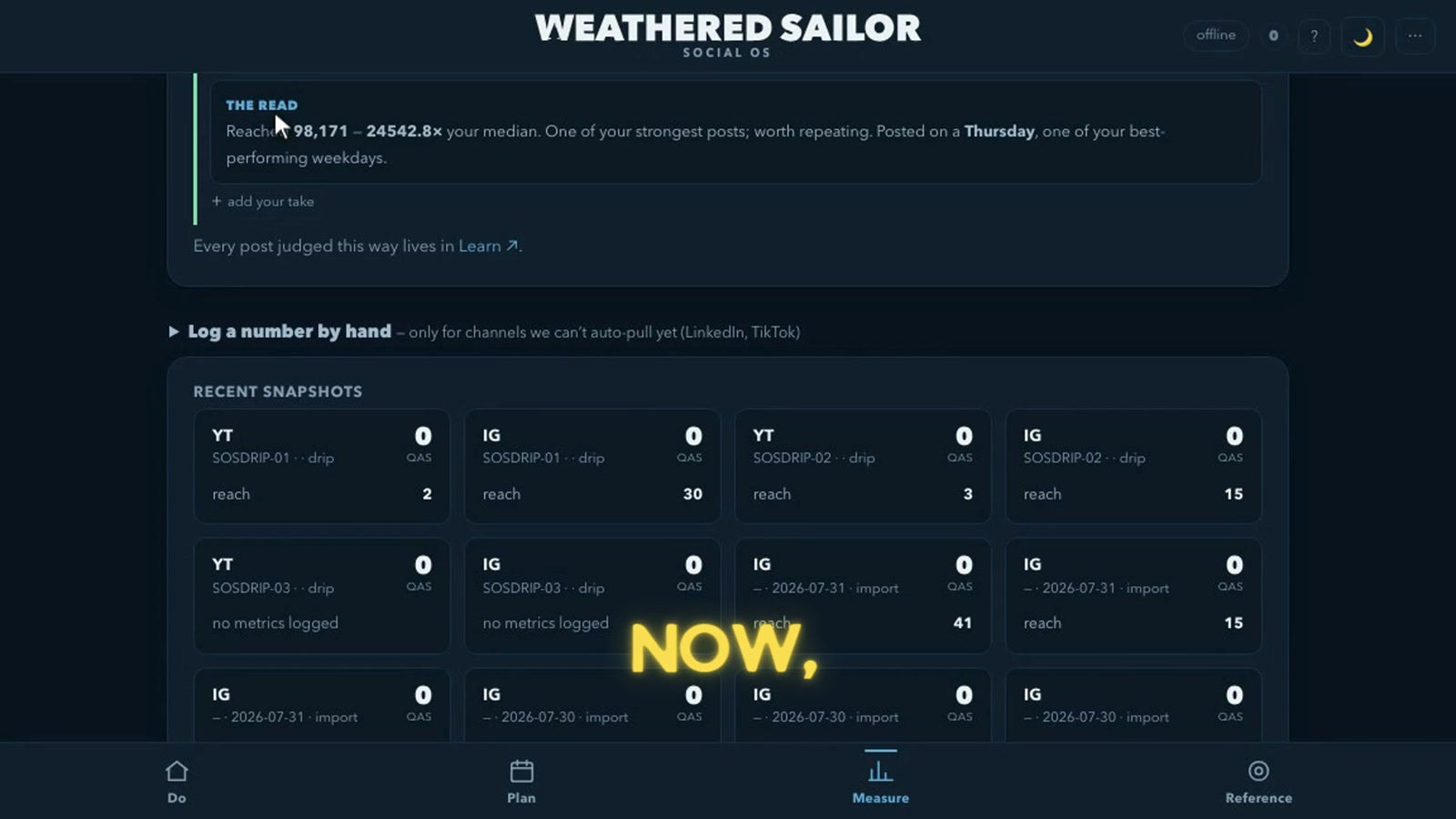 Building the Social OS — Track: the Weathered Sailor Social OS screen