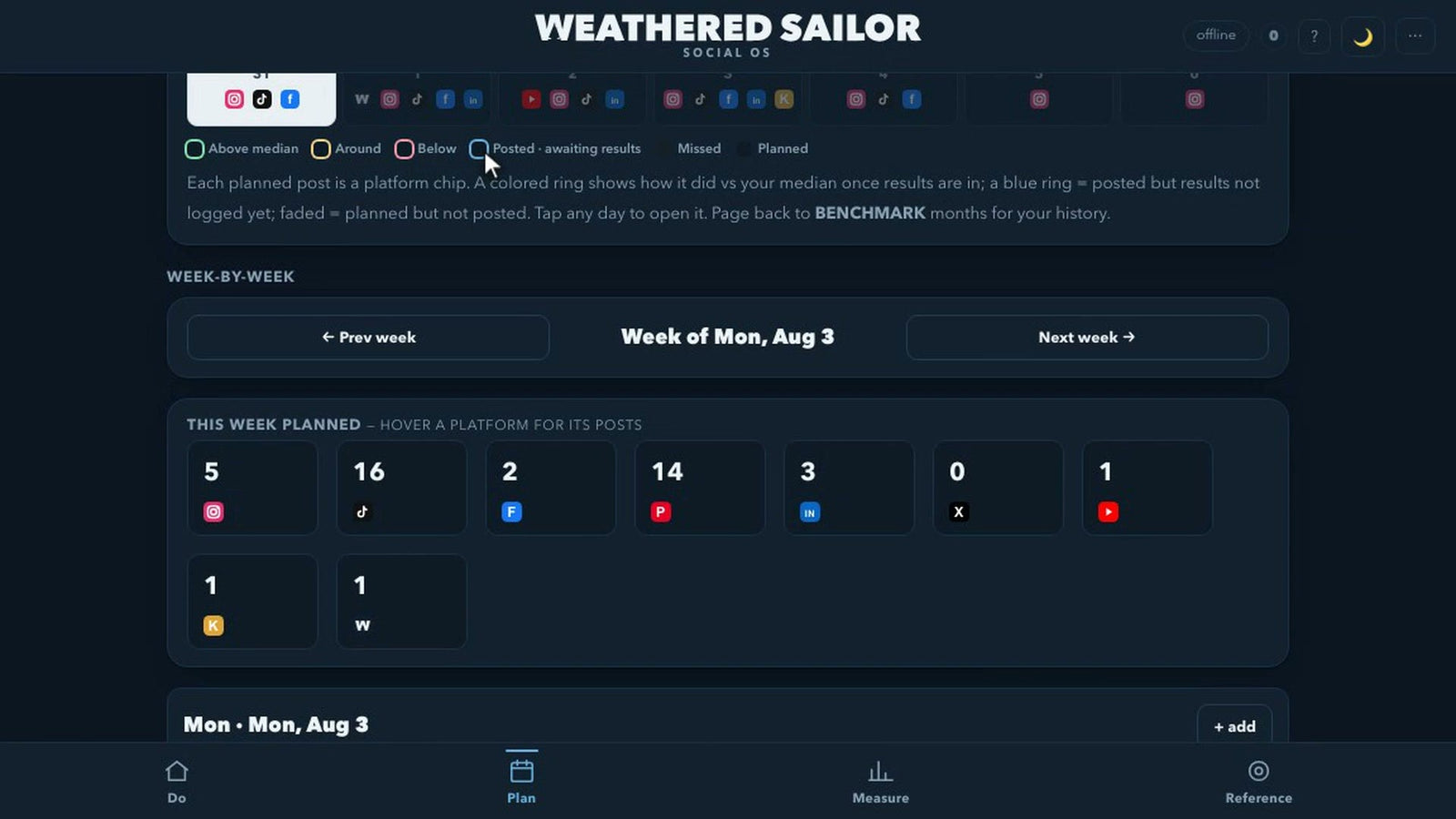 Building the Social OS — the Plan calendar