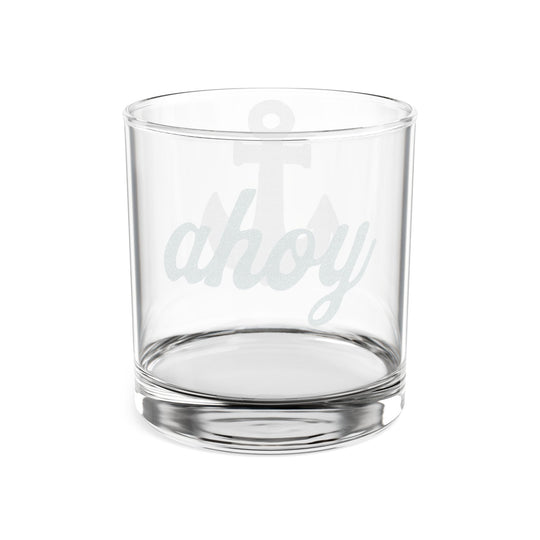 Ahoy Engraved Whiskey Glass, 10.5oz