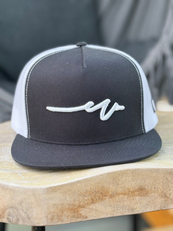Black / White Sketchy W Trucker