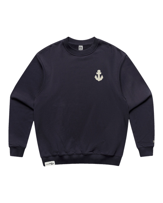 Chenille Anchor Heavy Terry Crew (transparent)