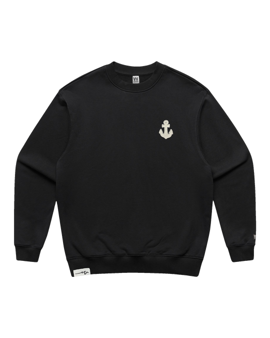 Chenille Anchor Heavy Terry Crew (transparent)