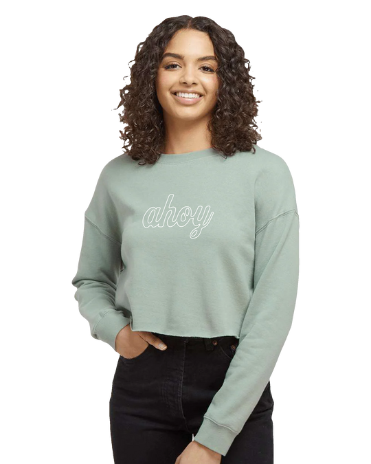 Ladies Ahoy Cropped Crew (transparent)