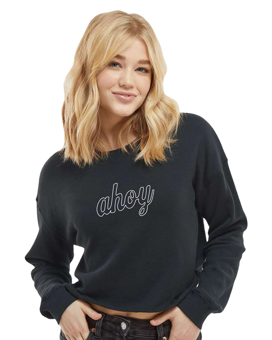Ladies Ahoy Cropped Crew (transparent)