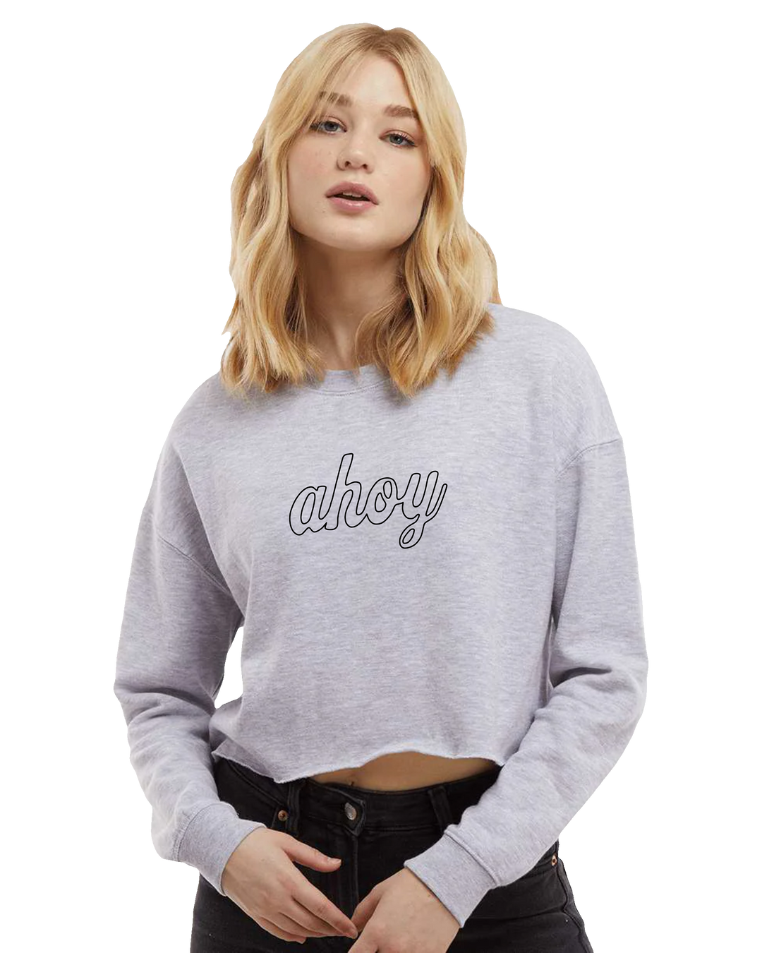 Ladies Ahoy Cropped Crew (transparent)