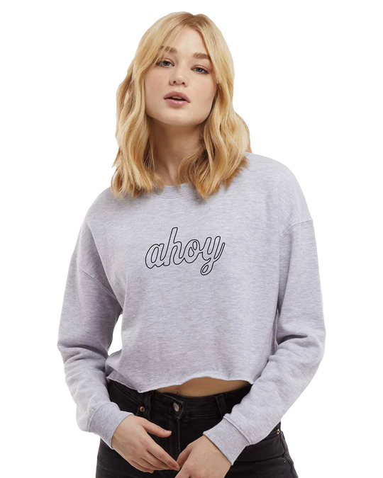 Ladies Ahoy Cropped Crew (transparent)