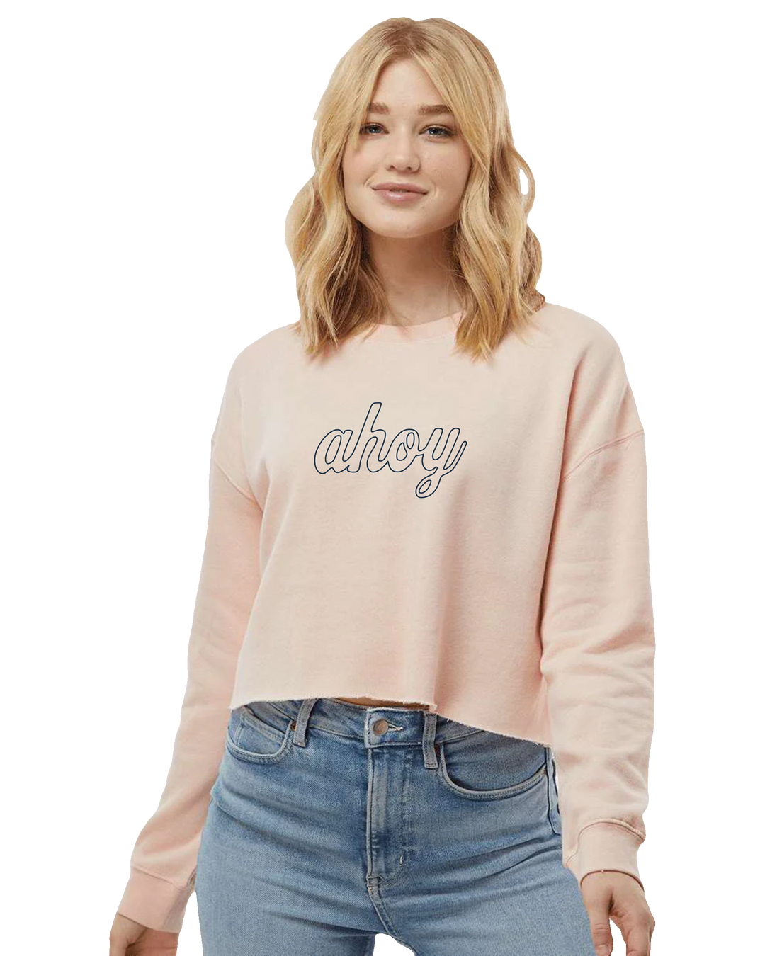 Ladies Ahoy Cropped Crew (transparent)
