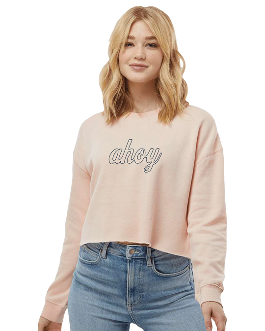 Ladies Ahoy Cropped Crew (transparent)