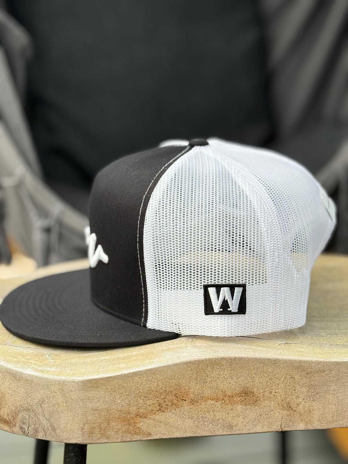 Black / White Sketchy W Trucker