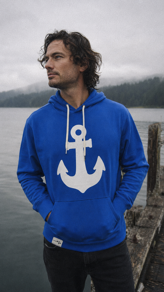 Anchored White Tie Lightweight Hoodie