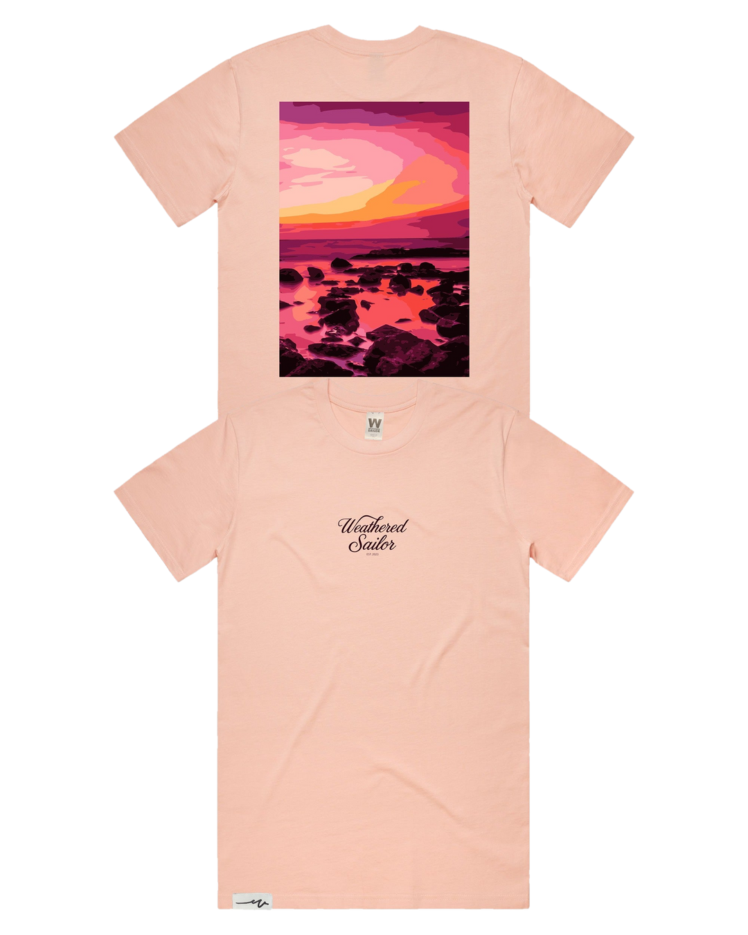 Afterglow Script Tee, transparent background
