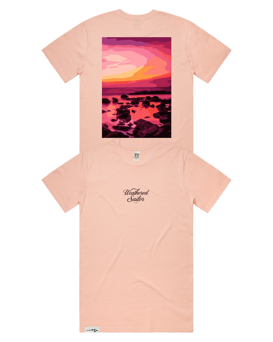 Afterglow Script Tee, transparent background