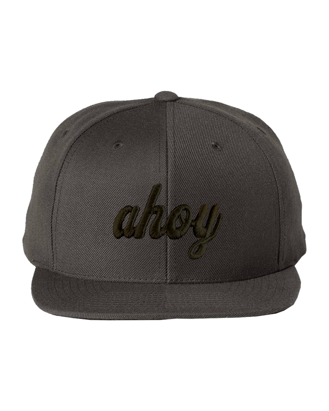 Ahoy Black 3D Flat Bill, transparent background