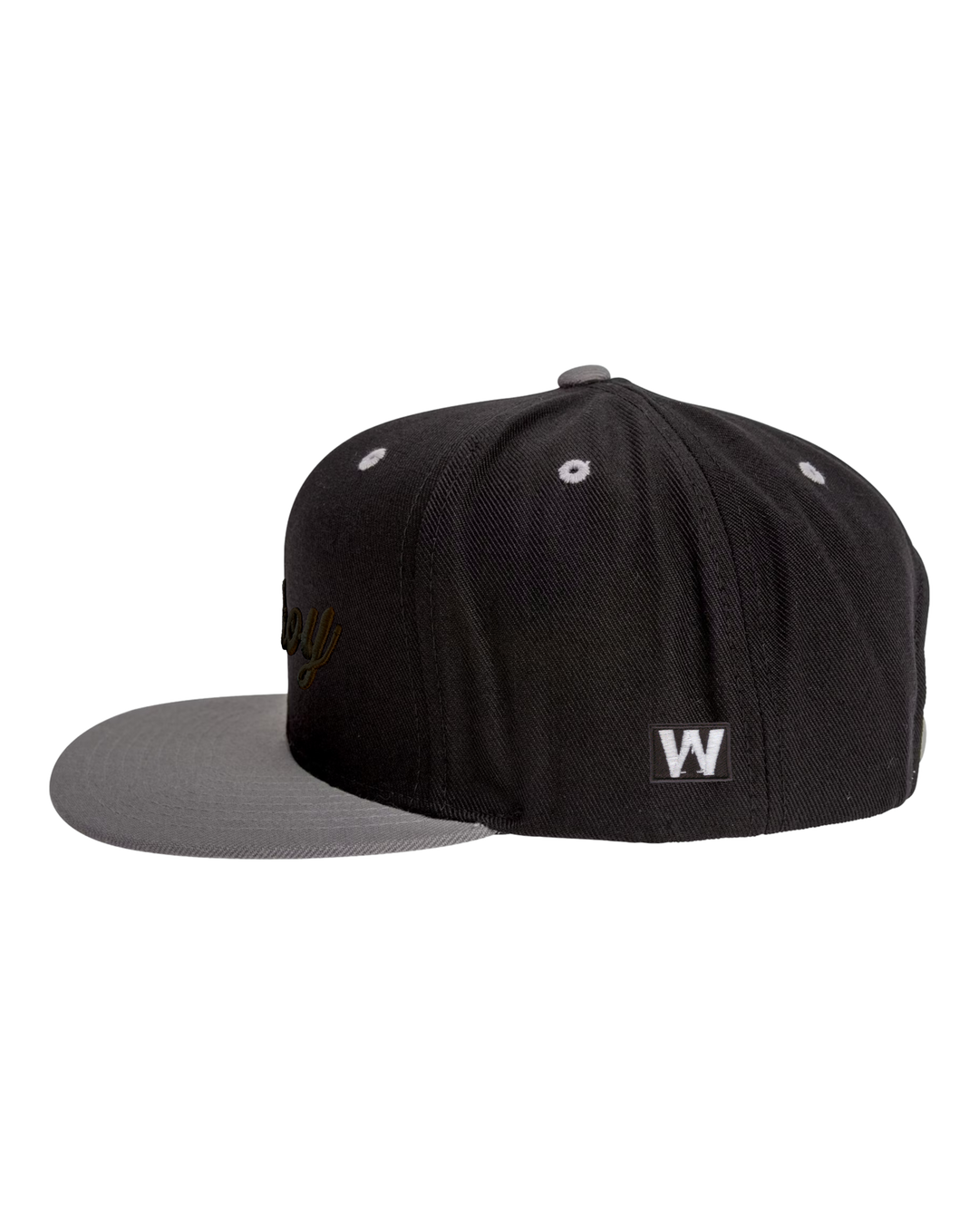 Ahoy Black 3D Flat Bill, transparent background