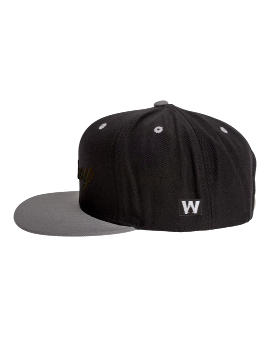 Ahoy Black 3D Flat Bill, transparent background