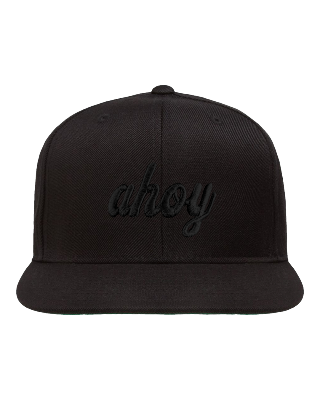 Ahoy Black 3D Flat Bill, transparent background
