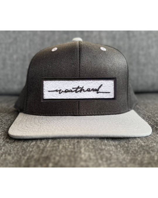 Sketchy Weathered Faux Badge Flat Bill