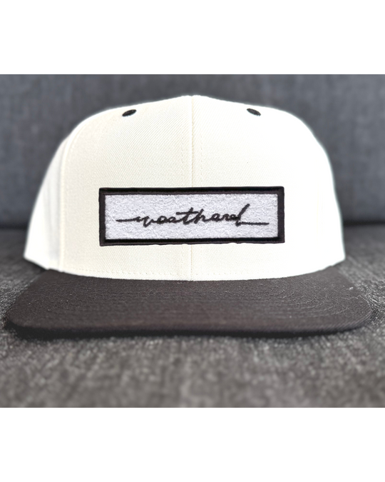 Sketchy Weathered Faux Badge Flat Bill