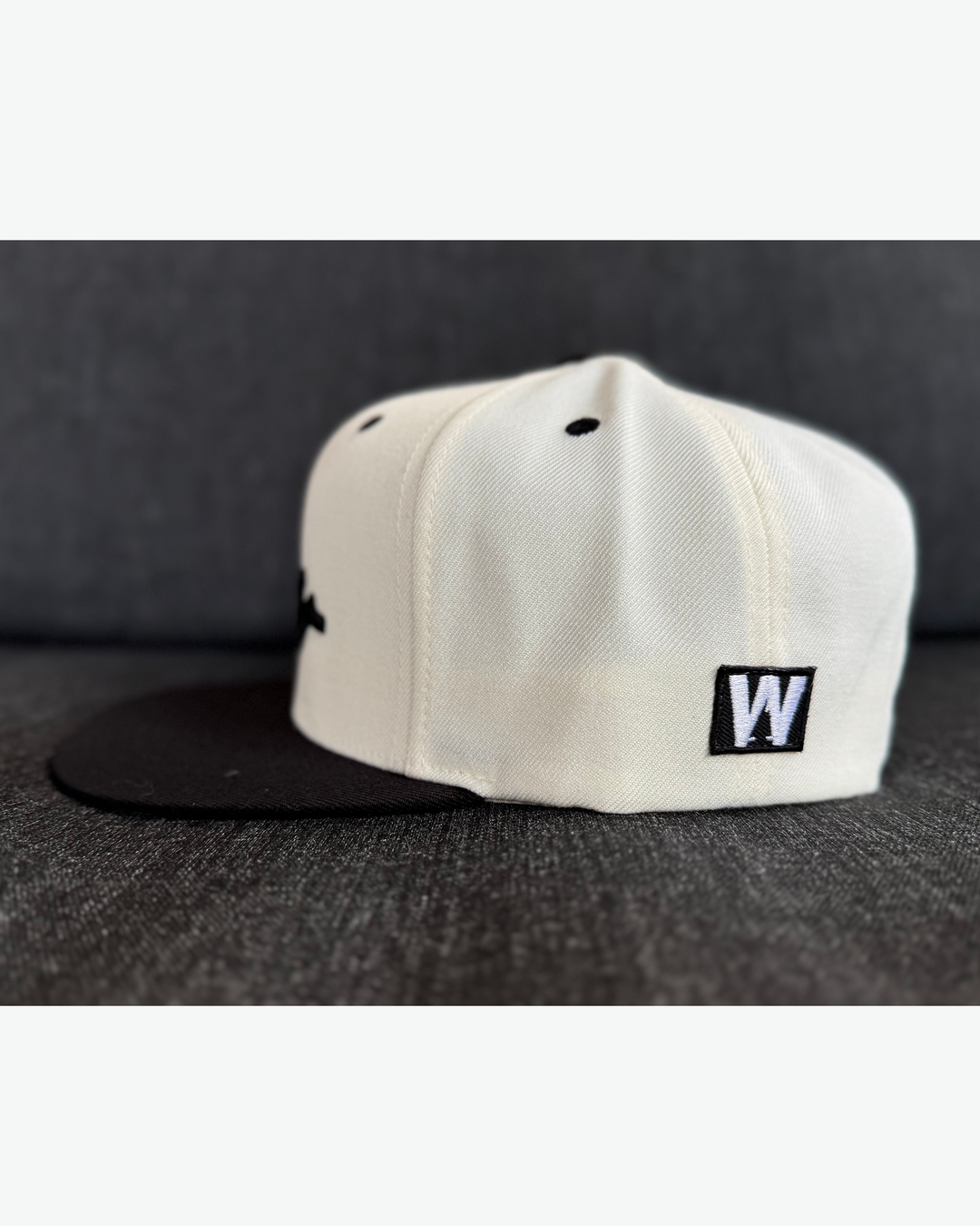 Sketchy W Black Puff Flat Bill