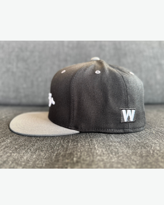 Sketchy W White Puff Flat Bill