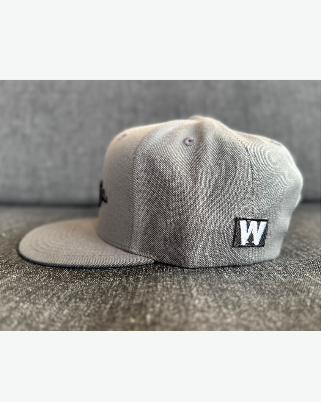 Sketchy W Black Puff Flat Bill