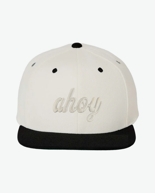 Ahoy White Puff Flat Bill