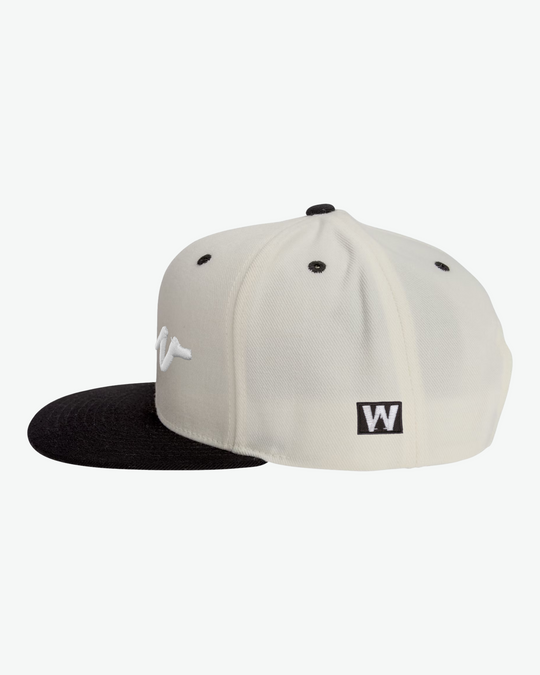 Sketchy W White Puff Flat Bill