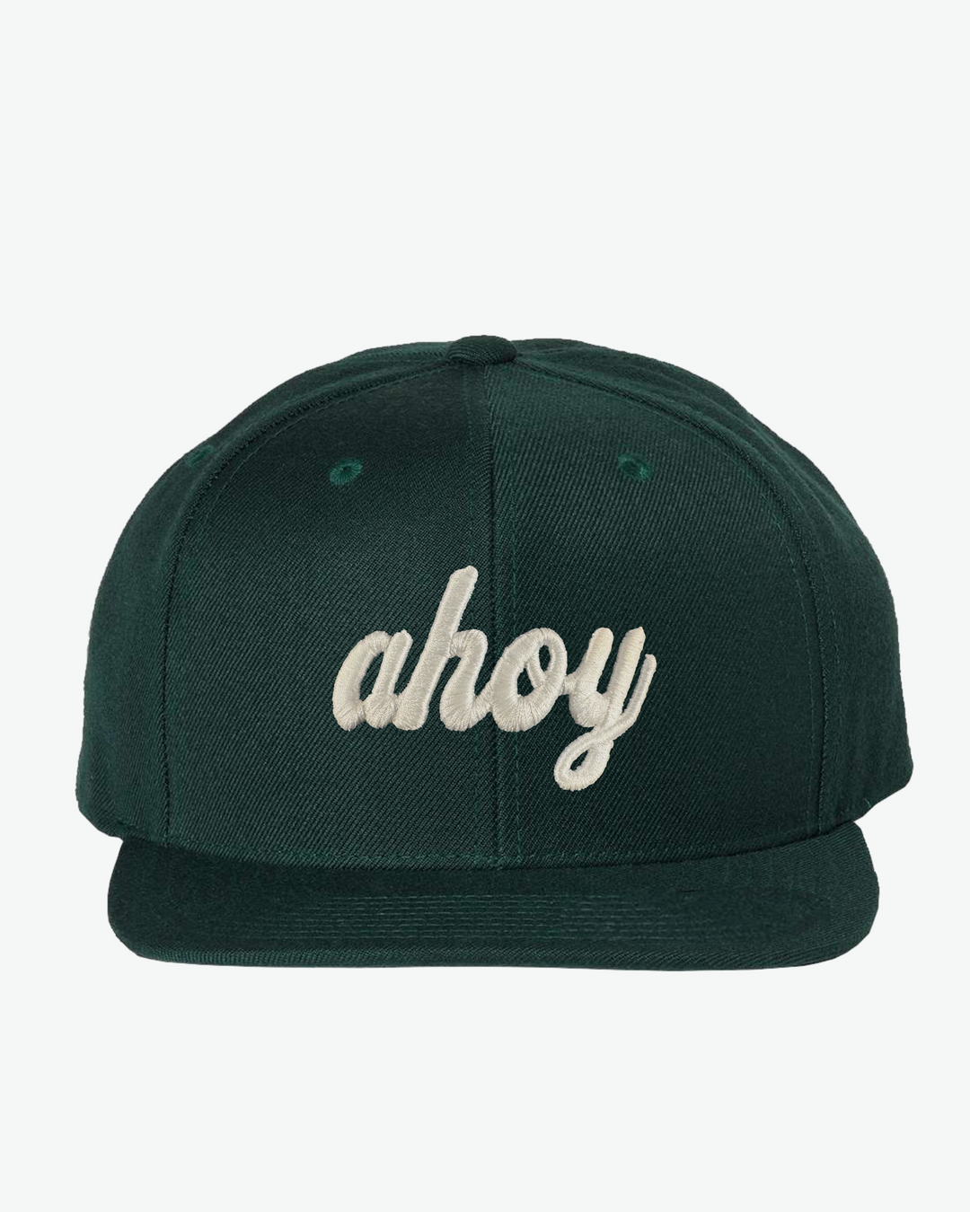 Ahoy White Puff Flat Bill