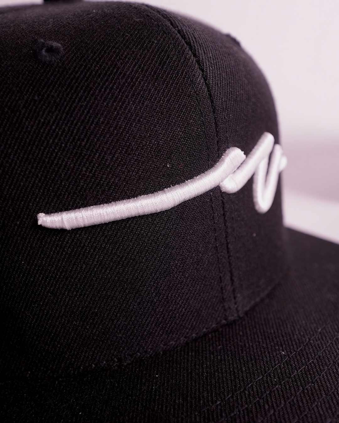 Sketchy W White Puff Flat Bill