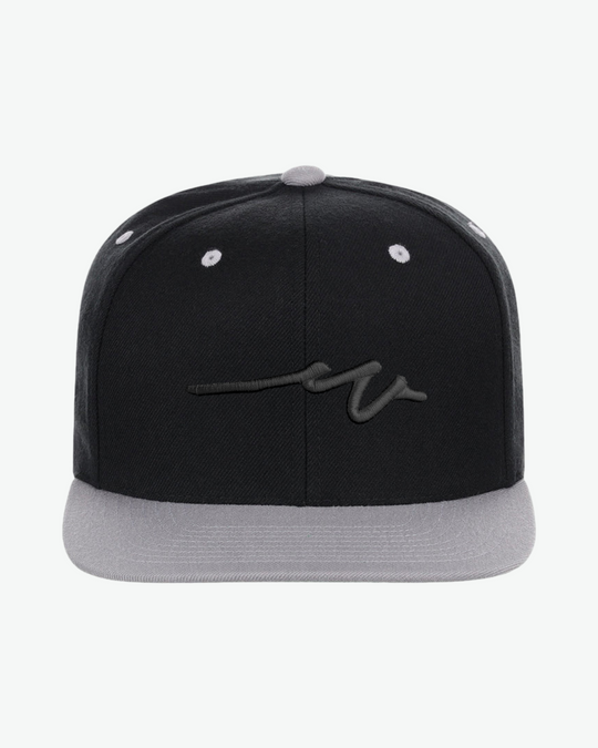 Sketchy W Black Puff Flat Bill