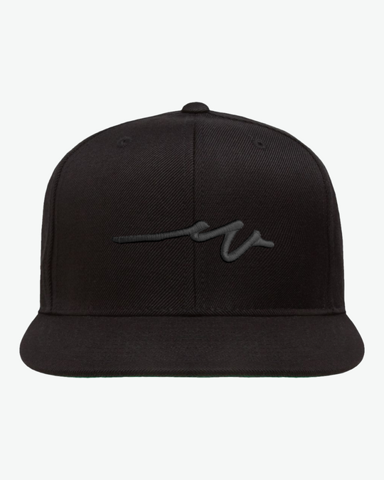 Sketchy W Black Puff Flat Bill