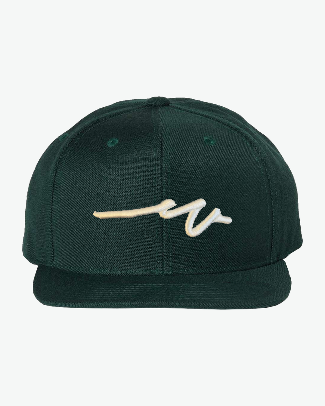 Sketchy W White Puff Flat Bill