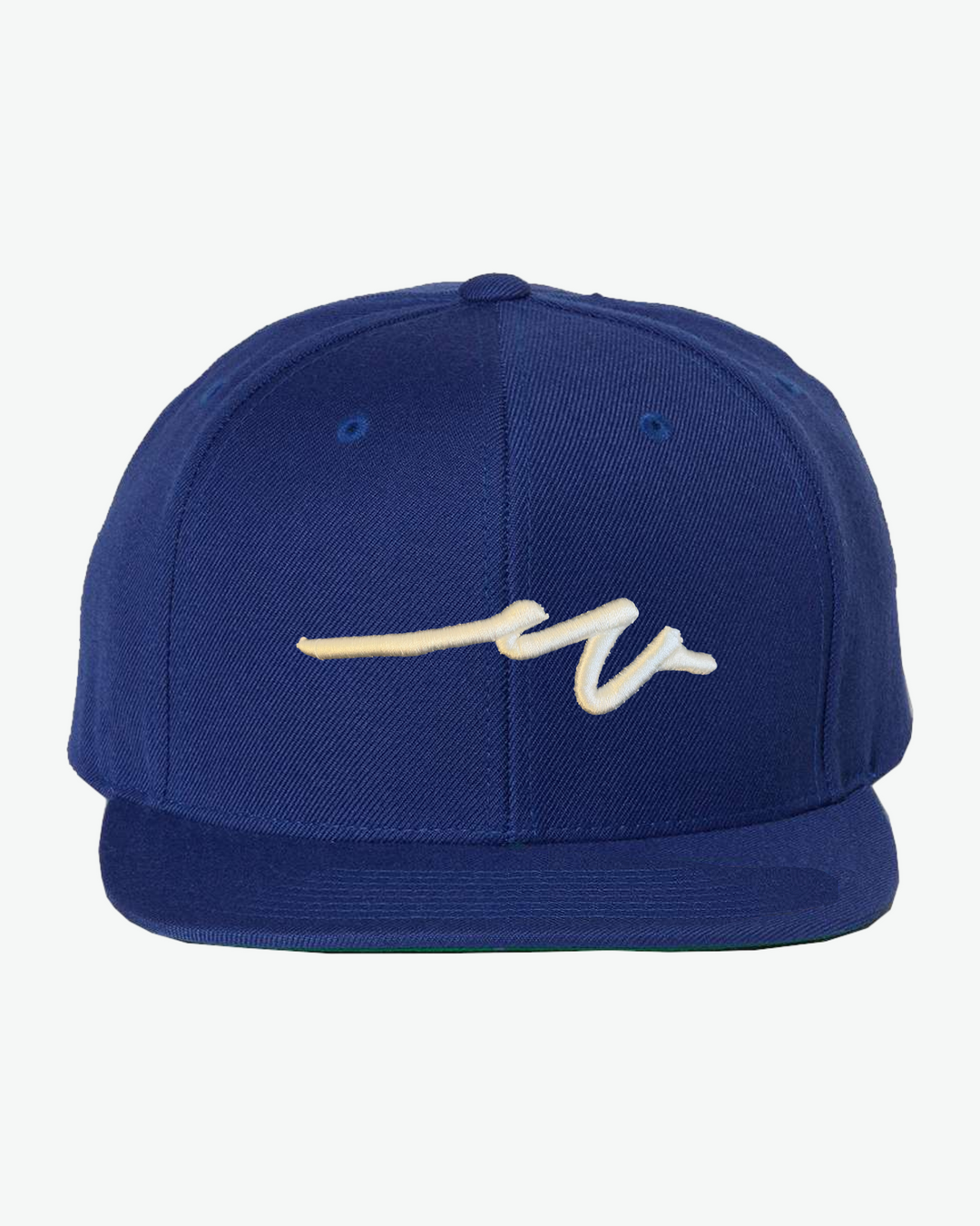 Sketchy W White Puff Flat Bill