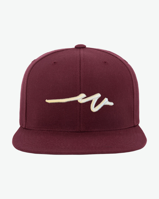 Sketchy W White Puff Flat Bill