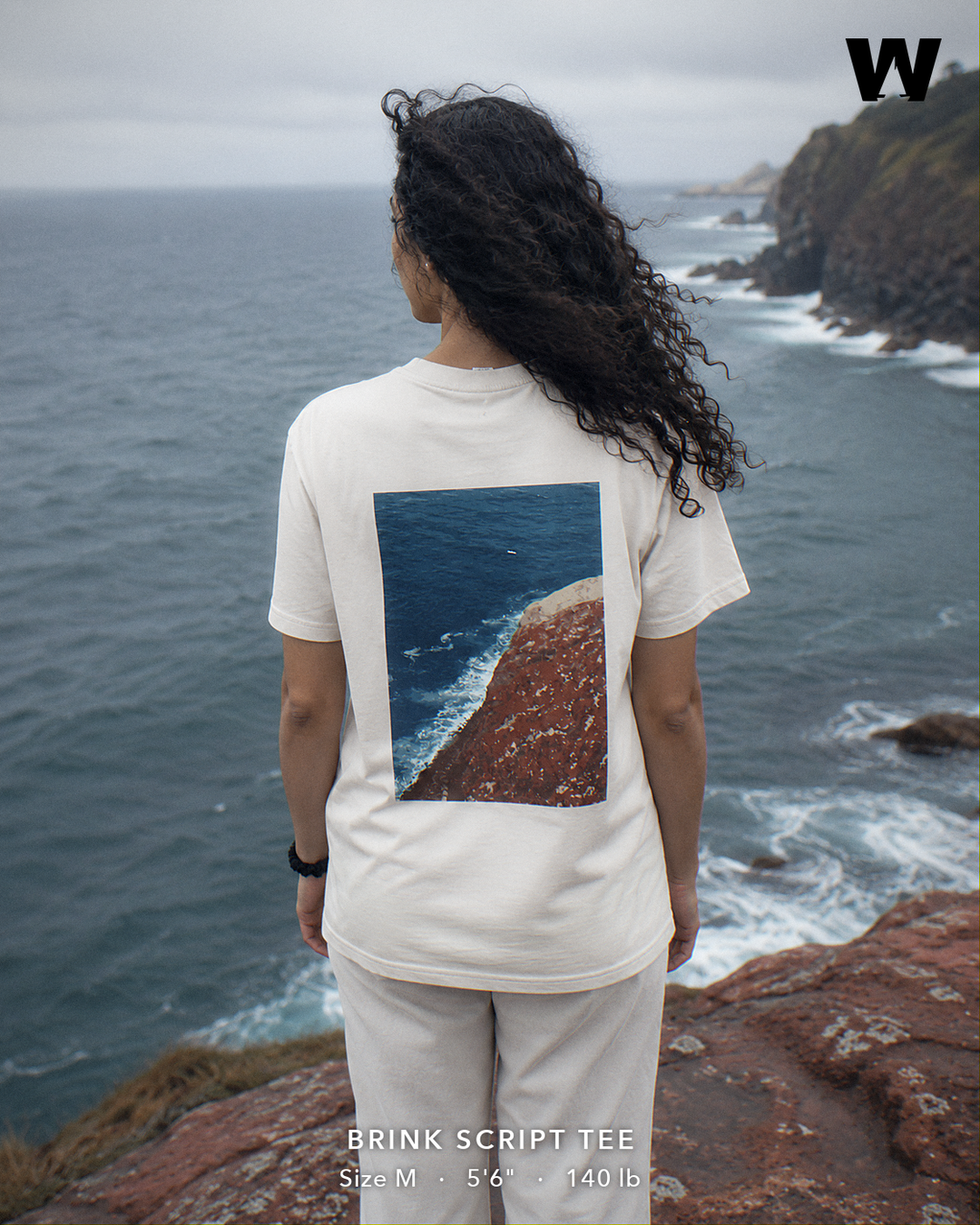 Brink Script Tee — worn back-print lifestyle