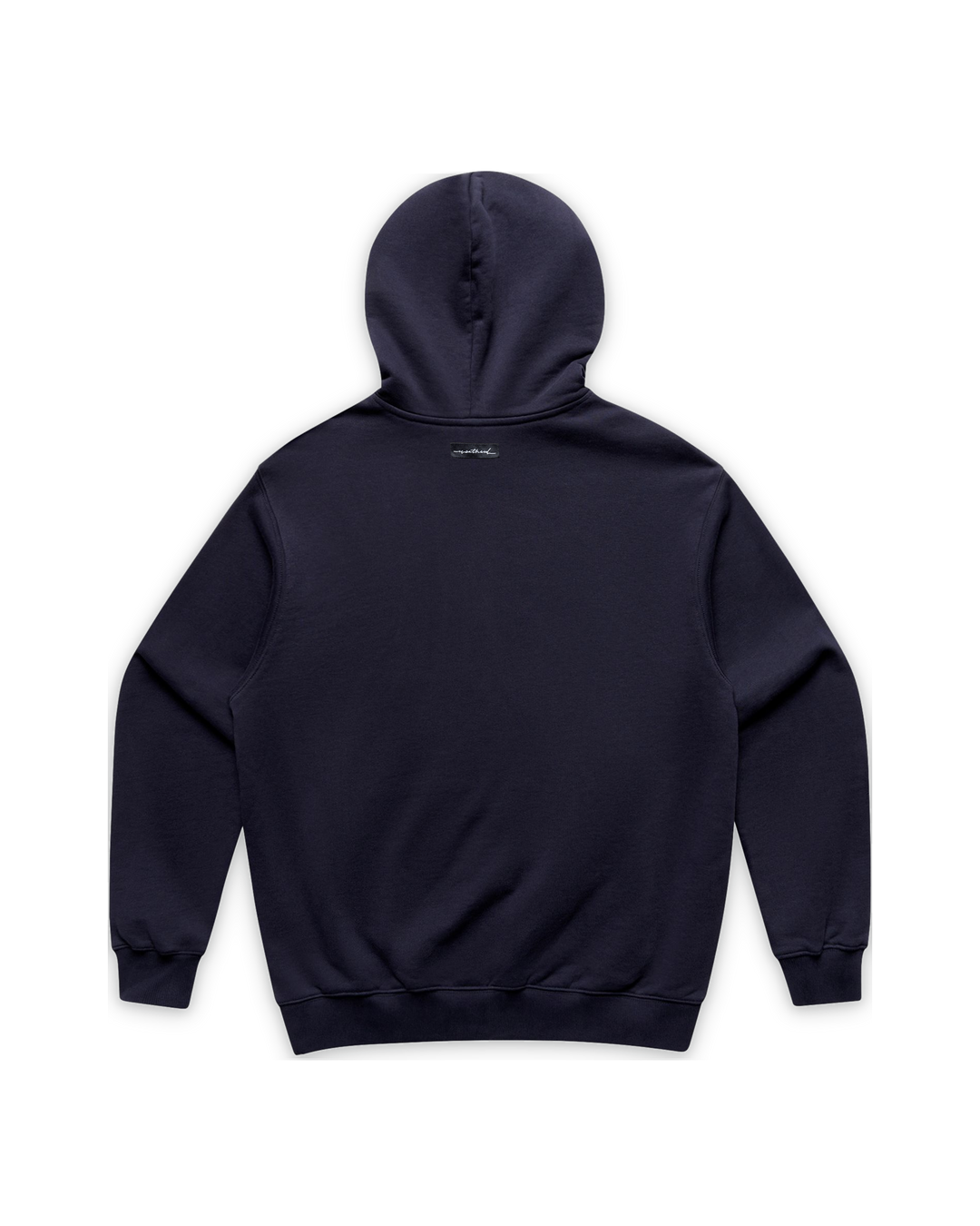 Burgee Heavy Terry Hood — Ink Blue, back (tight float)