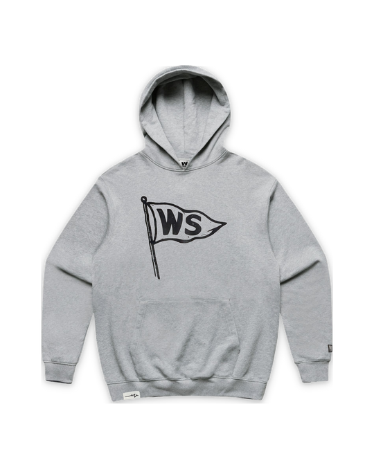 Burgee Heavy Terry Hood — Athletic Heather, front (tight float)