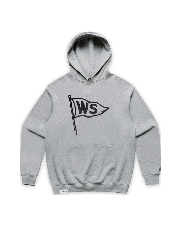 Burgee Heavy Terry Hood — Athletic Heather, front (tight float)