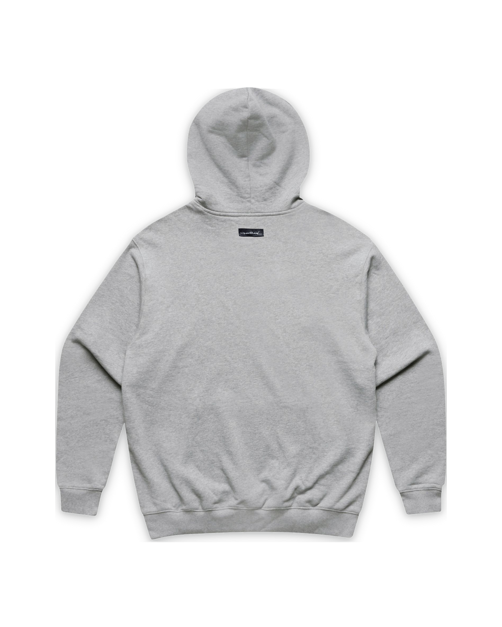 Burgee Heavy Terry Hood — Athletic Heather, back (tight float)
