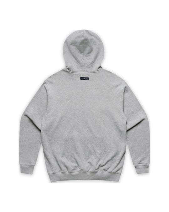 Burgee Heavy Terry Hood — Athletic Heather, back (tight float)
