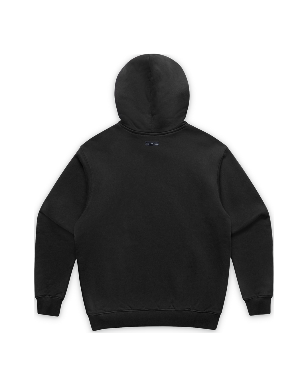 Burgee Heavy Terry Hood — Black, back (tight float)