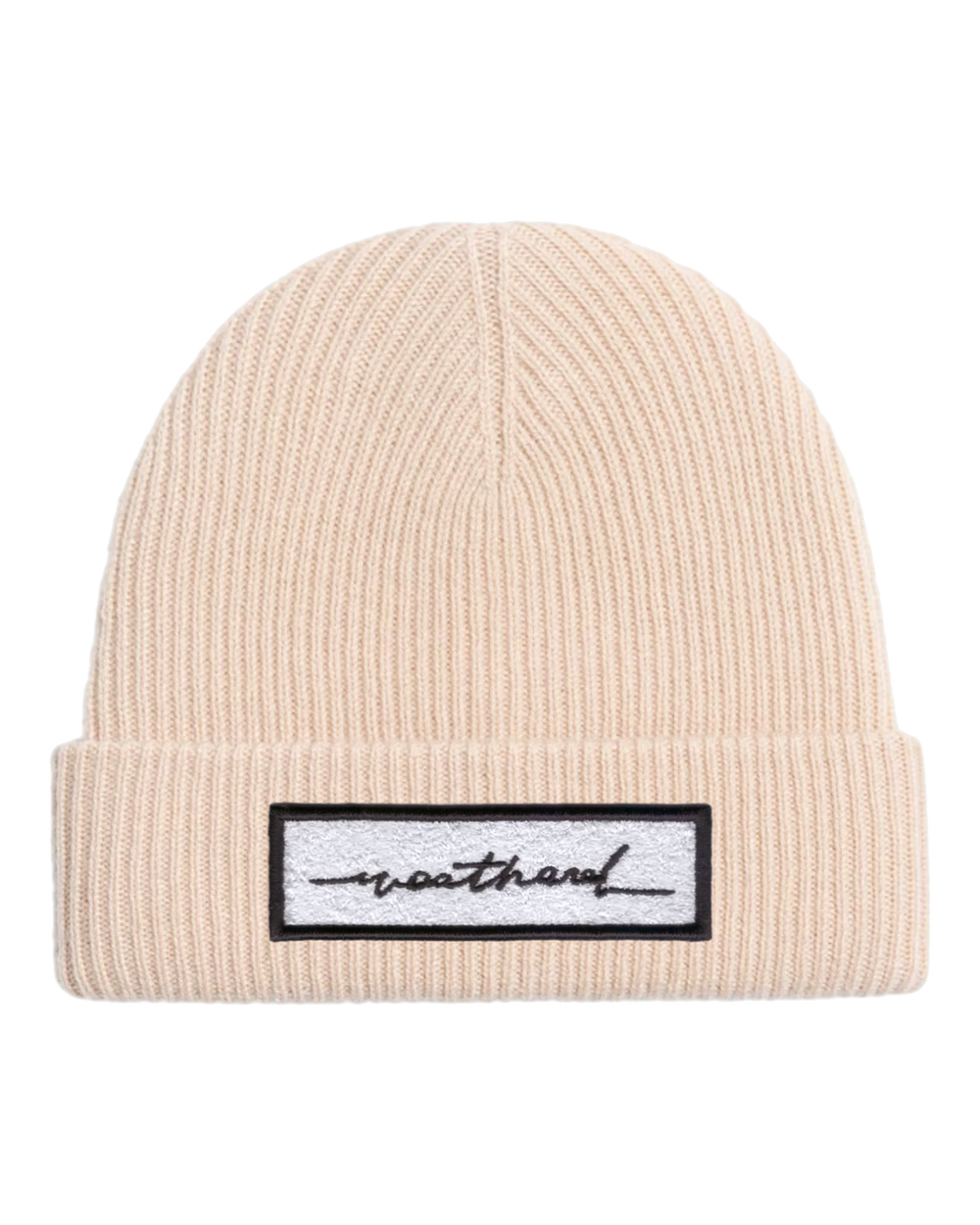 Cashmere Sketchy Badge Beanie, transparent background