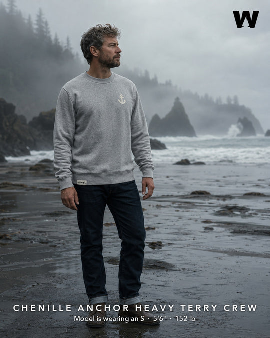 Chenille Anchor Heavy Terry Crew