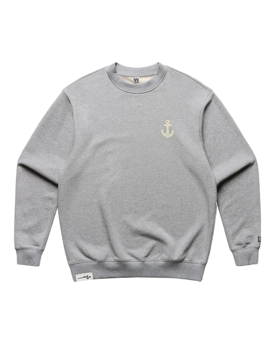 Chenille Anchor Heavy Terry Crew, transparent background